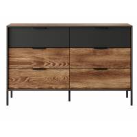 Komoda 6 szuflad styl loft MONTI